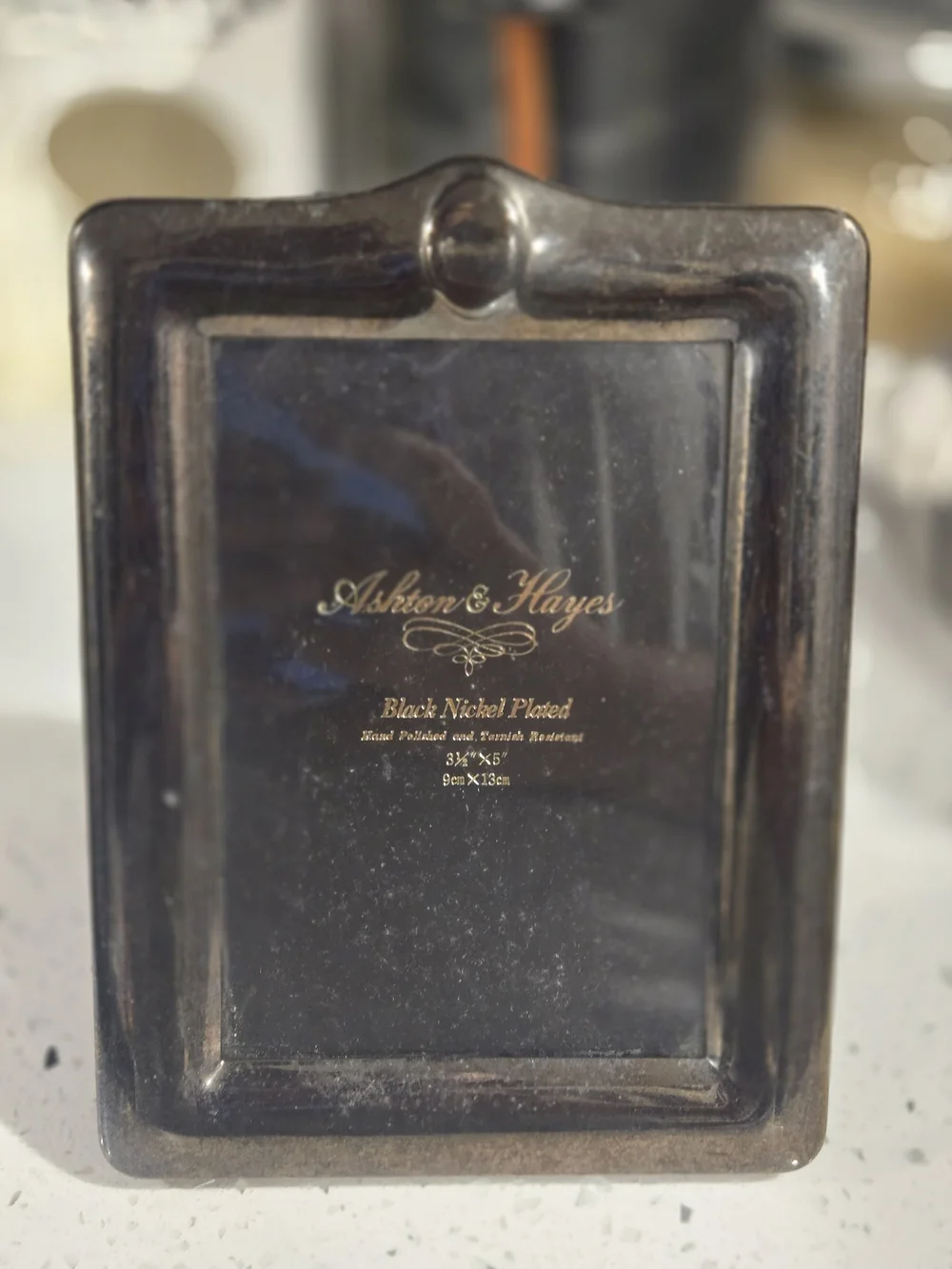 Vintage Black Nickel Plated Picture Frame